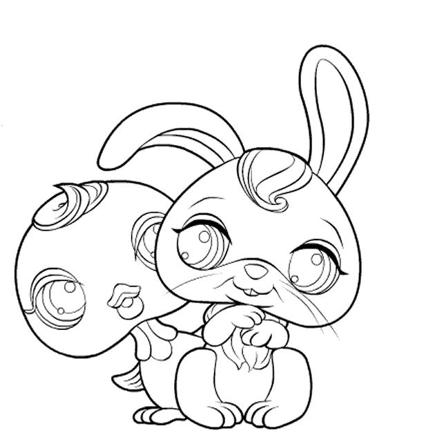 coloriage petshop lapin et canari